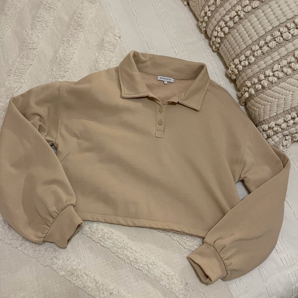 Cropped Fleece Polo